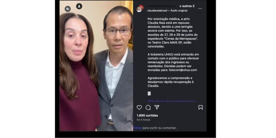 Anúncio de Claudia Raia ao lado de médico (Foto: Reprodução / Instagram)