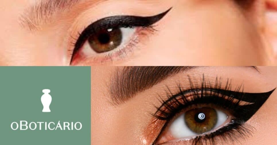 Mas é possível conquistar um delineado perfeito apenas com delineadores e lápis do Boticário (Foto Reprodução/Montagem/Lennita/Tv Foco/Canva/Logo/Beleza na Web)