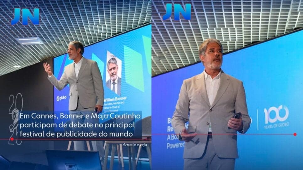 O jornalista está no Festival de Cannes Lions divulgado o JN e a emissora em debate (Foto: Reprodução/ Instagram/ JN)