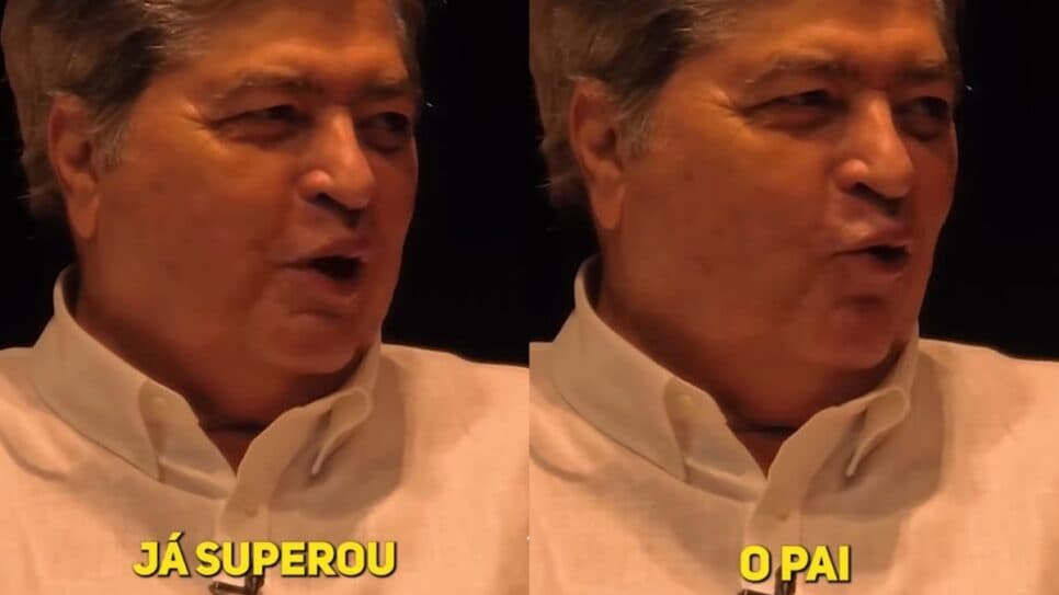 Jornalista assume que o herdeiro o superou na comunicação (Foto: Reprodução/ DTV/ Dfrente/ Montagem)