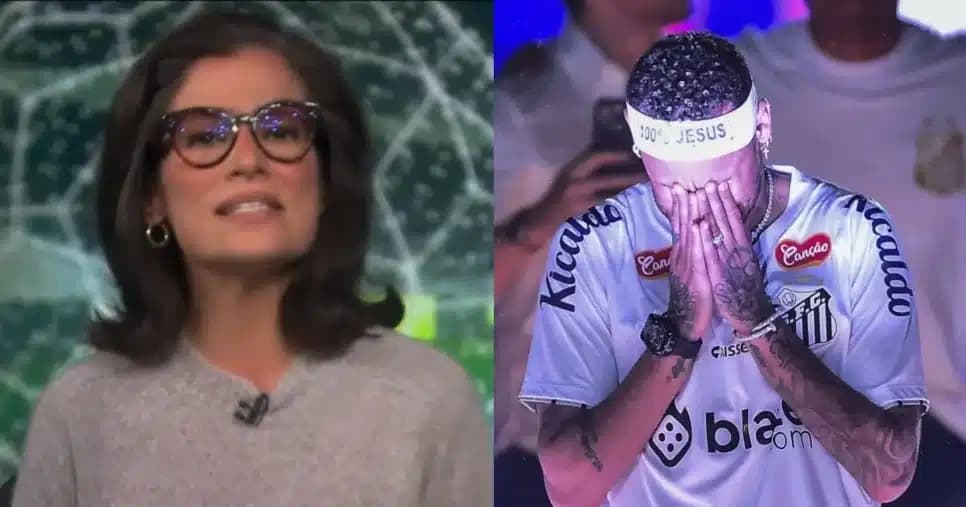 Renata Vasconcellos, ao vivo no JN, debocha da renovação do Neymar com o Santos: “12 jogos, 3 gols e 2 lesões”