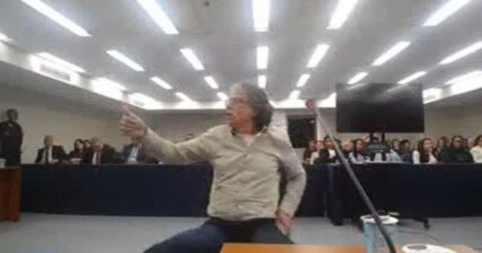 Imagem do julgamento de Paulo Cupertino exibida no Fantástico (Foto: Reprodução/ Internet)