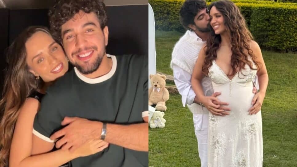 Grávida pela 1ª vez, casal fez chá revelação e anunciou gestação no começo de junho (Foto: Reprodução/ Instagram/ Montagem)