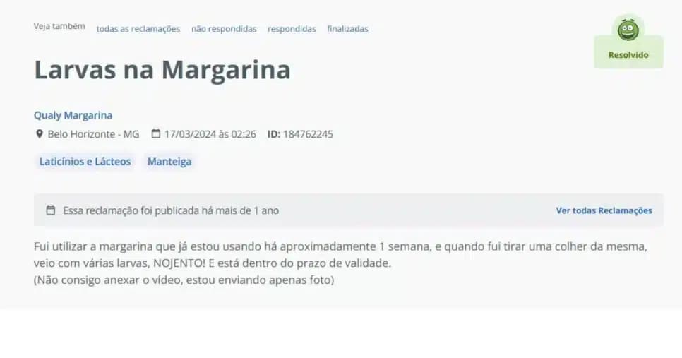 Reclamação do cliente registrada no dia 17/03 (Foto Reprodução/Canva)
