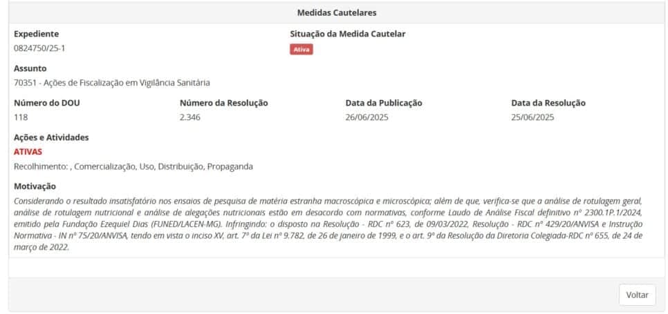 Resolução da ANVISA contra orégano maca forte parte 2 (Foto Reprodução/ANVISA)