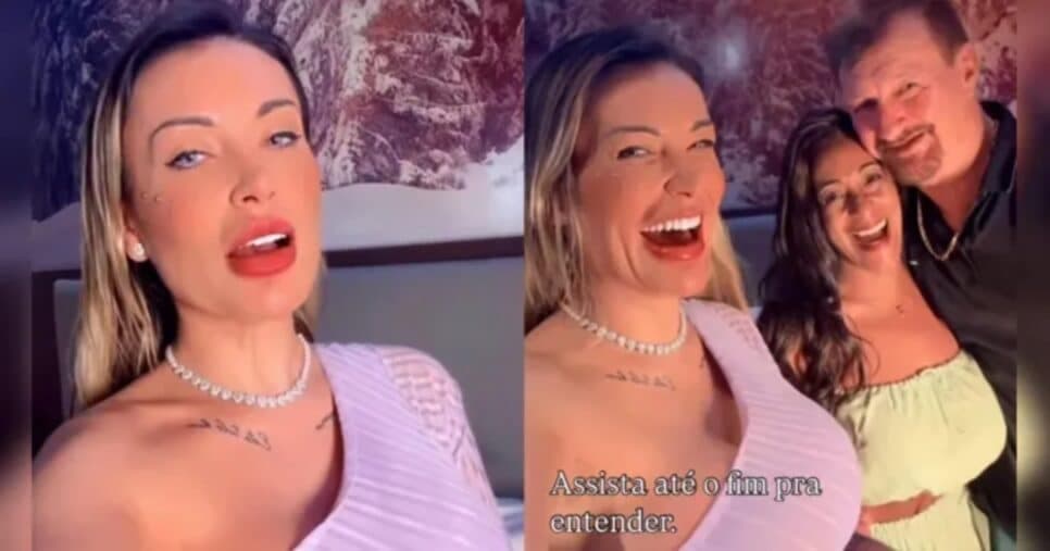 Andressa Urach ao lado do pai e da ex-sogra - Foto: Internet