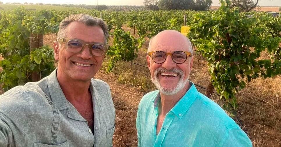 Ator da Globo Marcos Caruso e seu esposo (Foto: Reprodução) 