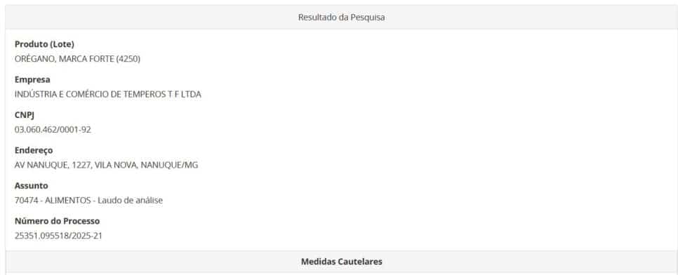 Resolução da ANVISA contra orégano maca forte parte 1 (Foto Reprodução/ANVISA)