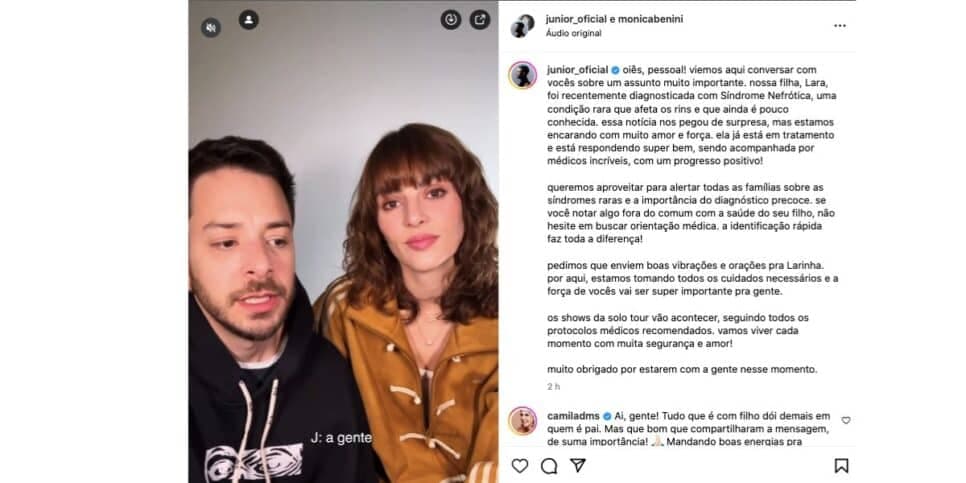 Júnior Lima e Mônica Benini (Foto: Reprodução / Instagram) Júnior Lima e Mônica Benini (Foto: Reprodução / Instagram)