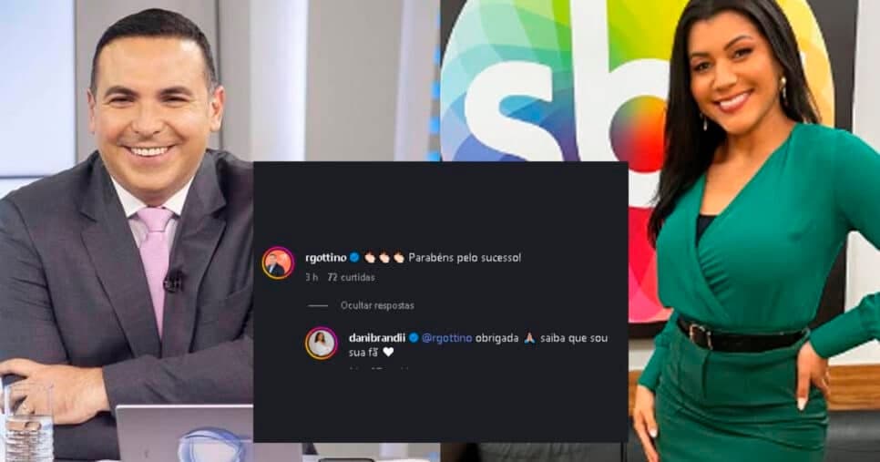 Reinaldo Gottino e Dani Brand trocam elogios (Foto: Reprodução) 