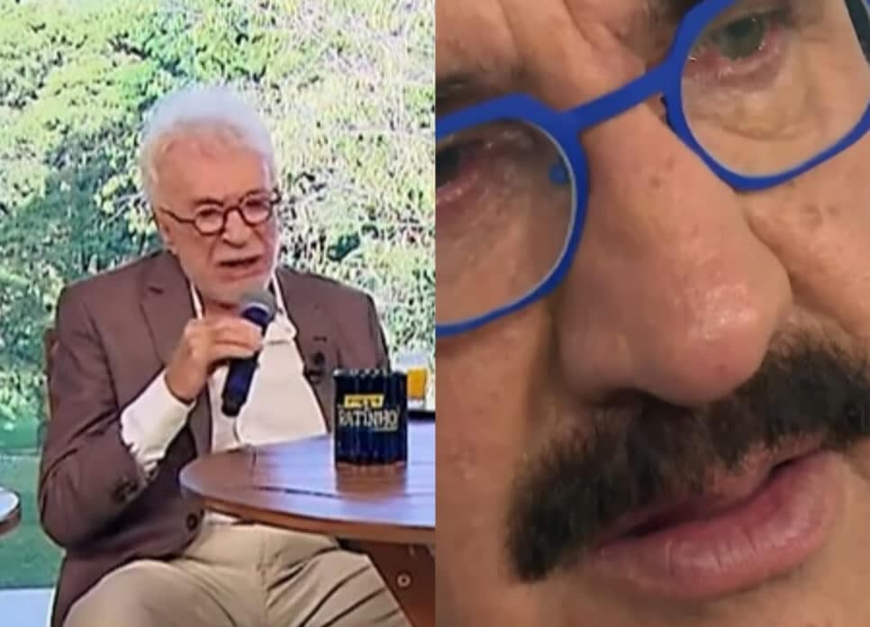 Ratinho se emocionou com declaração de Moacyr Franco (Foto: Reprodução/Montagem TV Foco) Ratinho se emocionou com declaração de Moacyr Franco (Foto: Reprodução/Montagem TV Foco)
