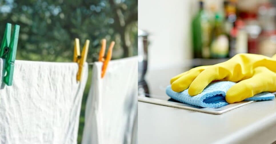 Truque fácil para tirar sujeira e amarelado dos panos de cozinha