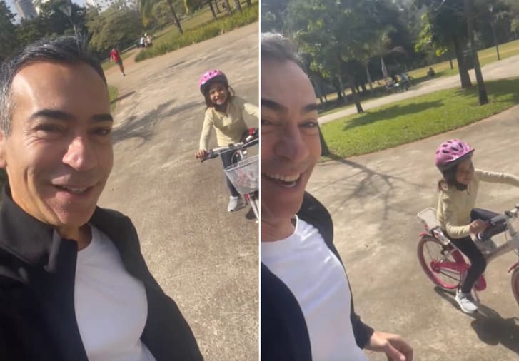 César Tralli com sua filha Manu - Foto: Instagram