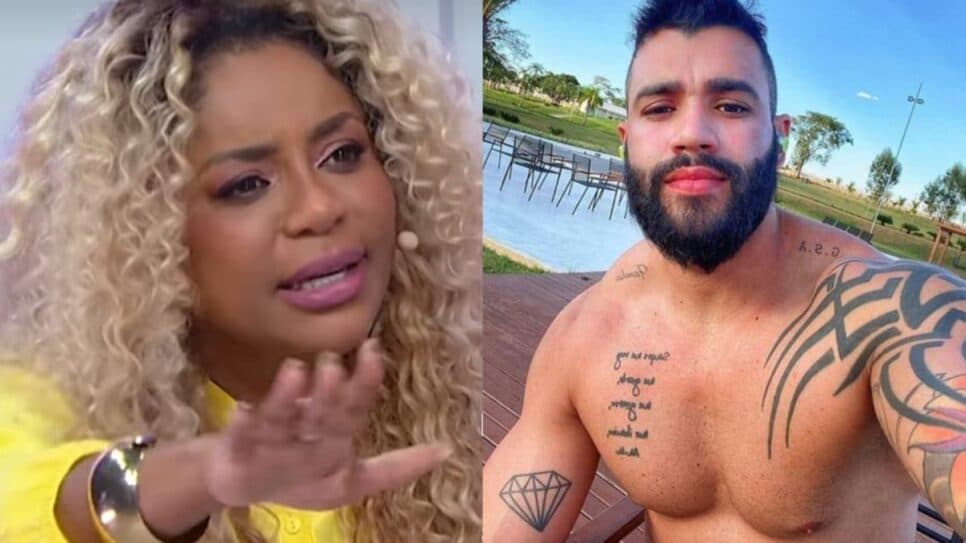 Cariúcha diz que teria homem como Gusttavo Lima, caso solteiro, se estivesse no nível de Bruna Marquezine (Foto: Reprodução/ SBT/ Instagram/ Montagem)