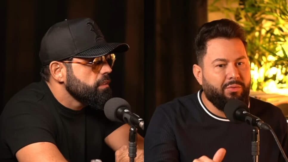 A dupla sertaneja Diego e Arnaldo, em entrevista exclusiva no canal de André Piunti (Foto: Reprodução/ YouTube/ Montagem)