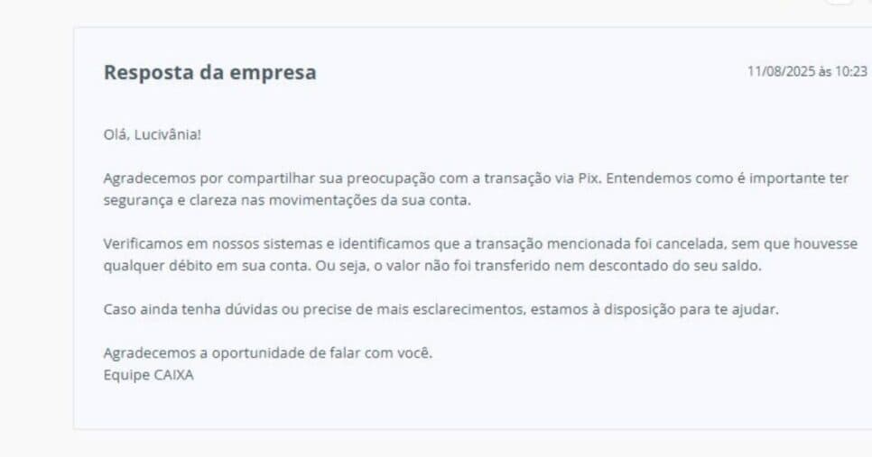 Comunicado da Caixa com a resposta (Foto Reprodução/Montagem/Lennita/Canva/Tv Foco/CAIXA)