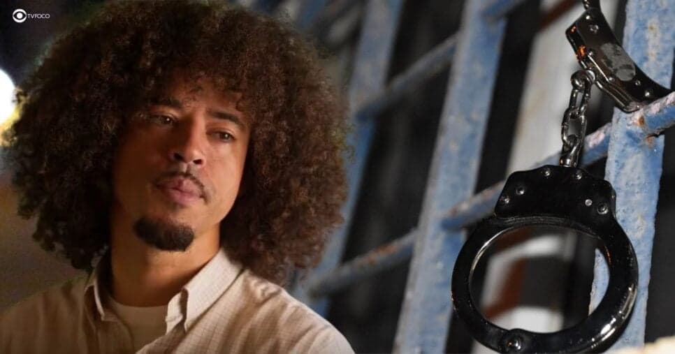 Ilustração de Ryan em prisão em Dona de Mim (Foto: Reprodução / Globo / Montagem TV Foco)
