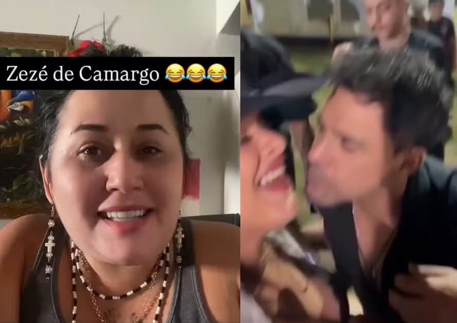 Cleo Loyola diz que Zezé Di Camargo a ameaçou após vídeo em que ele tenta beijar fã — Foto: Reprodução/Instagram

