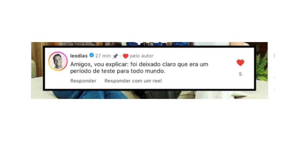 Comentário de Léo Dias sobre saída de apresentadores no Melhor da Tarde (Foto: Reprodução / Instagram) Comentário de Léo Dias sobre saída de apresentadores no Melhor da Tarde (Foto: Reprodução / Instagram)