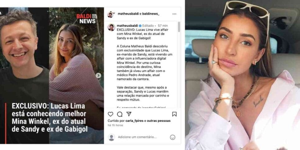 Lucas Lima e Mina Winkel (Fotos: Reproduções/ Instagram)