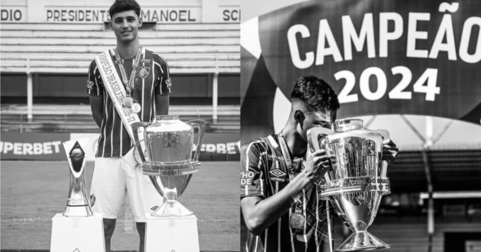 Bringel campeão com o Sub-17 do Fluminense em 2024 - Fotos: Instagram