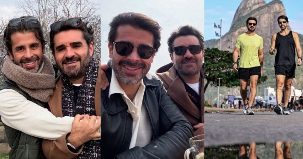 Cliques de Marcelo Cosme com seu marido publicadas nas redes sociais (Foto Reprodução/Instagram/@mcosme)