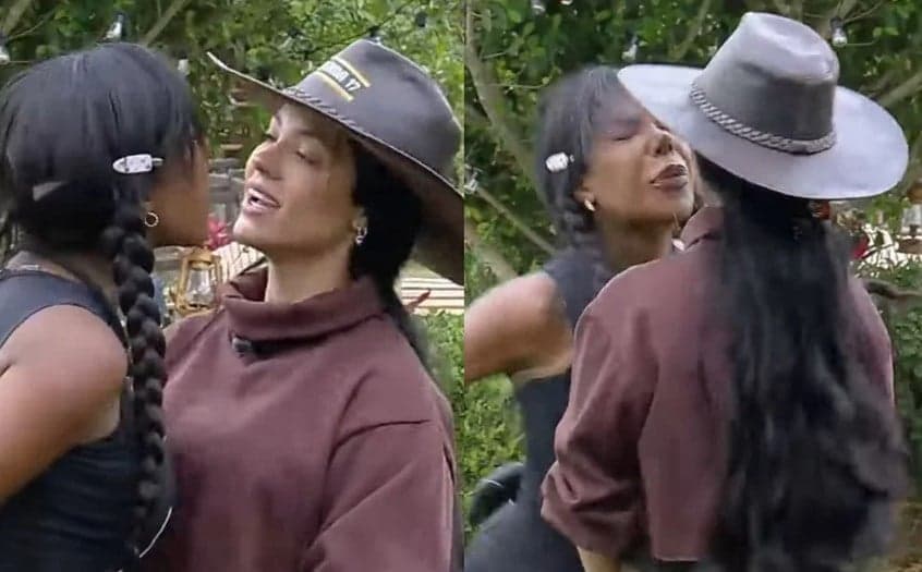 Carol Lekker e Rayane Figliuzzi trocam xingamentos em A Fazenda 17 (Foto: Reprodução / Record Plus)