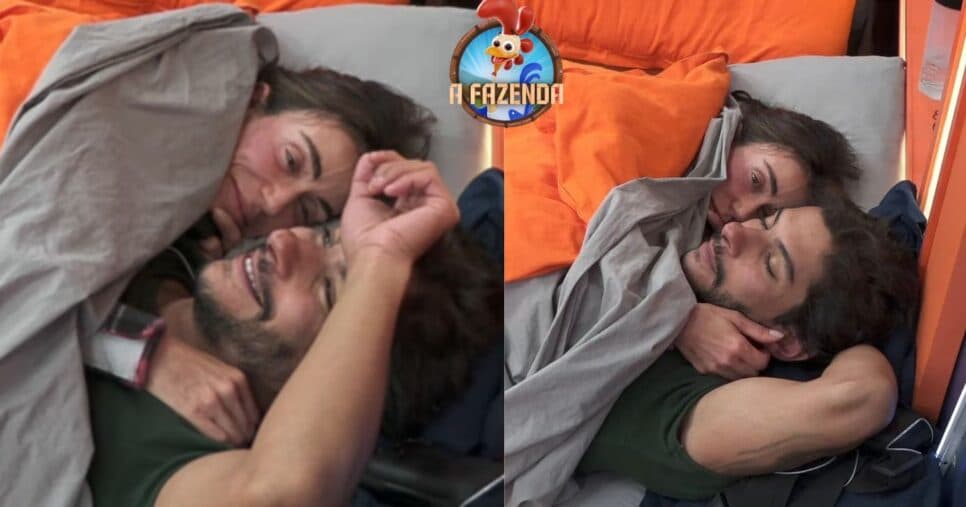 Michelle Barros não se contém e vai para debaixo do edredom agarrar Shia em A Fazenda: “Isso”