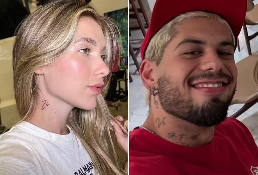 Virginia Fonseca e Zé Felipe têm apelidos um do outro tatuados (Foto: Reprodução/ Instagram)