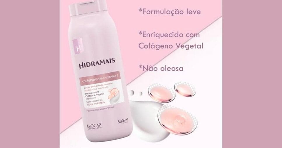Loção Hidratante Hidramais Colágeno & Vitamina E (Foto Reprodução/Shopee) Loção Hidratante Hidramais Colágeno & Vitamina E (Foto Reprodução/Shopee)
