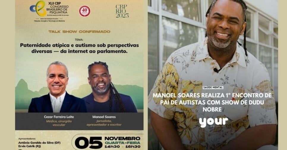 Manoel Soares divulga pelas redes sociais seus projetos e campanhas pela causa de pais atípicos (Foto Reprodução/Montagem/Instagram@ManoelSoares)