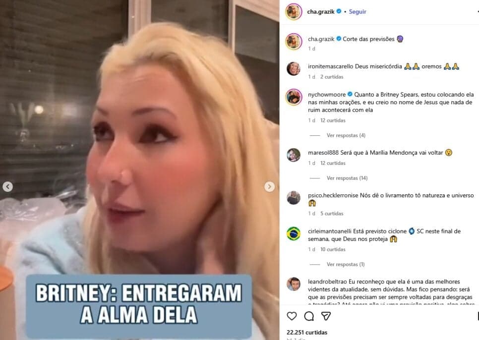 Chaline fez previsão sobre cantora (Foto: Reprodução / Instagram)