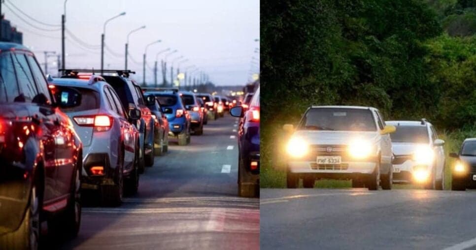 Lei do farol em 2025 livra motoristas de multa e muda regra para quem vai pegar estrada no Ano Novo