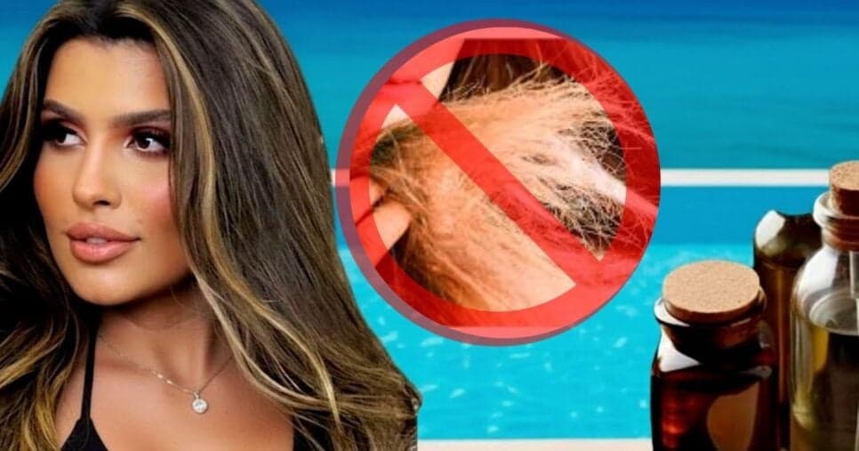 Blindagem até debaixo d'água: Óleo natural protege os seus fios do cloro e do sal