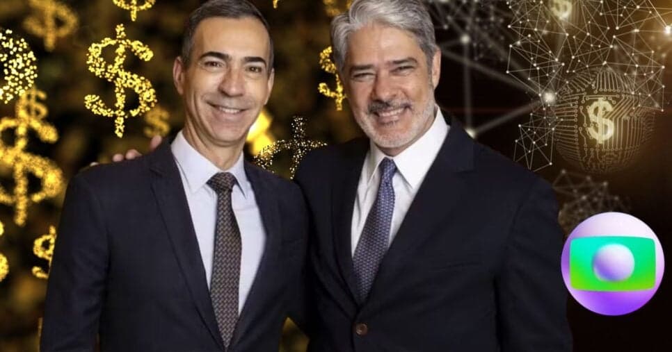 Valores: Enquanto César Tralli triplica o valor do seu salário no JN, Bonner perde mais de 60% do pagamento na Globo
