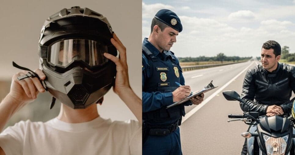Atenção, motoqueiros: Lei dos capacetes em vigor proíbe viseira irregular e gera multa imediata
