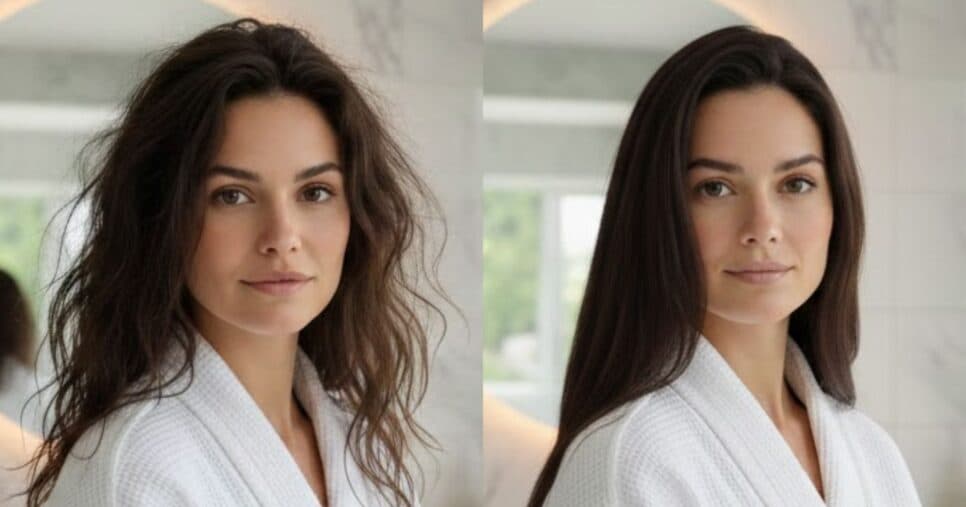 Antes e depois de cabelo ressecado (Foto: Montagem TV Foco / GMN)