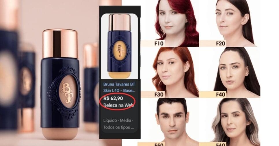 Base BT Skin (Bruna Tavares) (Foto Reprodução/Montagem/TV Foco/Lennita/YouTube/BelezanaWeb)