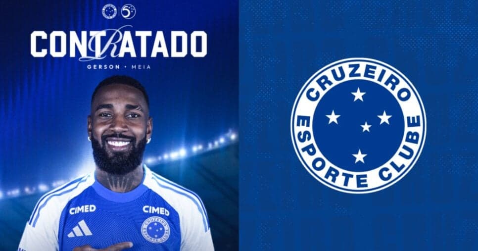 Contrato até 2030: Cruzeiro anuncia Gerson como reforço de 2026 por R$ 176 milhões