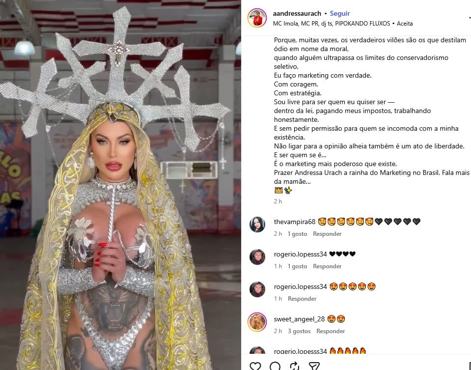 Andressa Urach alfinetou os críticos (Foto: Reprodução / Instagram)

