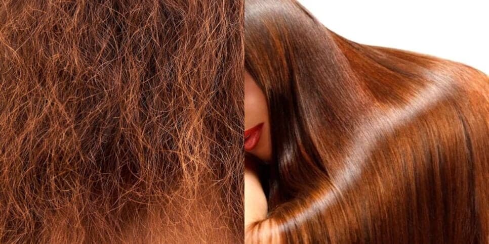 Fim do cabelo opaco com banho de brilho caseiro (Reprodução: Montagem TV Foco)