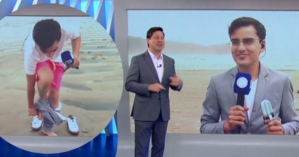 Dudu Camargo estreia na Record, surta e arranca a roupa ao vivo: "Bonita a coisa"