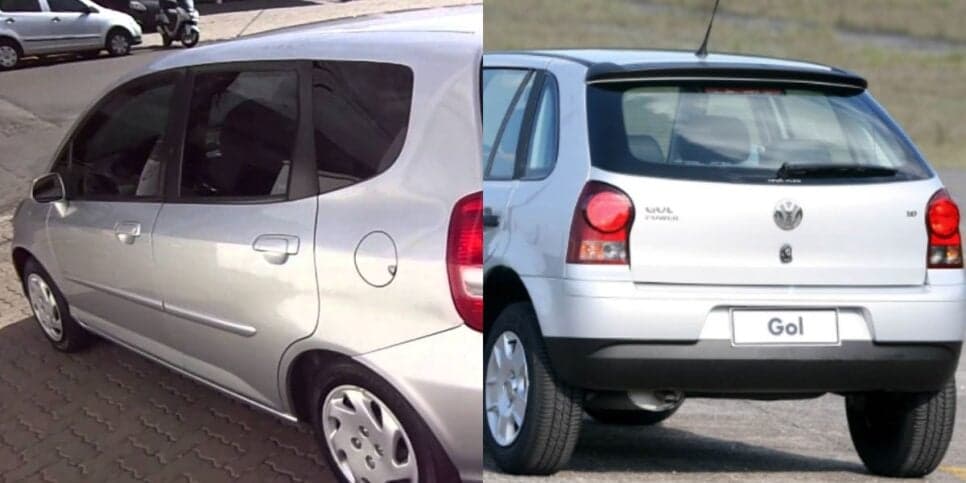 Honda Fit e Volkswagen Gol G2 (Reprodução: Divulgação)