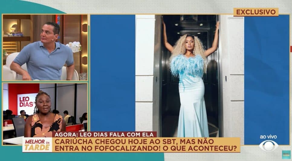 Leo Dias, Janaina Nunes e Cariúcha (Foto: Reprodução / Melhor da Tarde - Band)