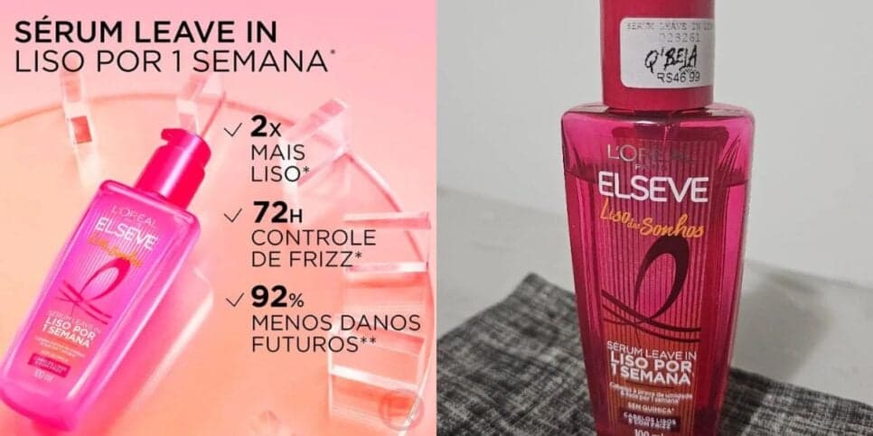 Sérum Leave In para alisar o cabelo e acabar com o frizz (Reprodução: Divulgação)