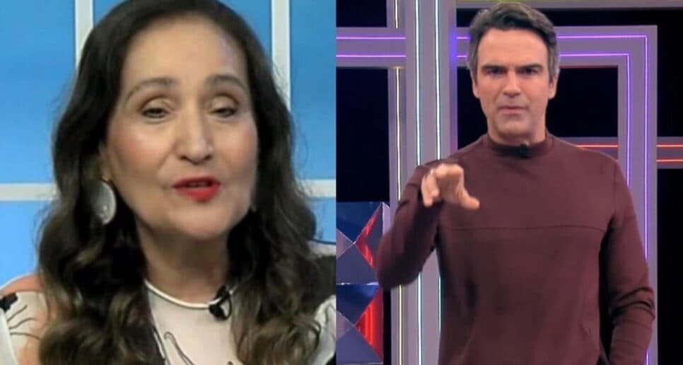 Sonia Abrão e Tadeu Schmidt (Foto: Reprodução / RedeTV! / Globo)