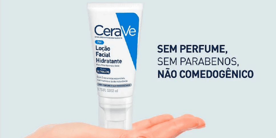 Loção Hidratante para o rosto, com Ácido Hialurônico, CeraVe (Foto: Reprodução)