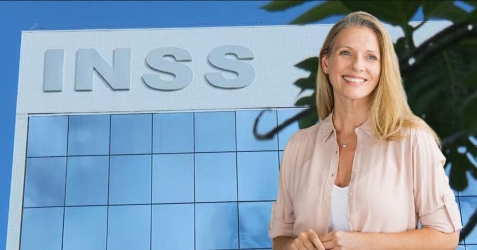 Agência INSS e mulher (Fotos: Reproduções / Globo / Canva)