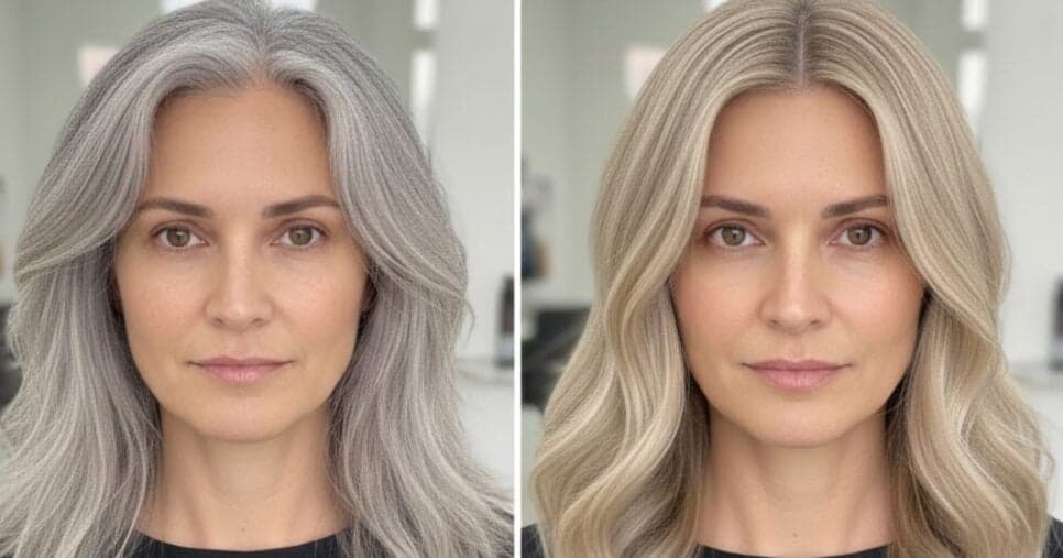 Ilustração mulher com o cabelo branco e loira (Foto: Montagem TV Foco / GMN)