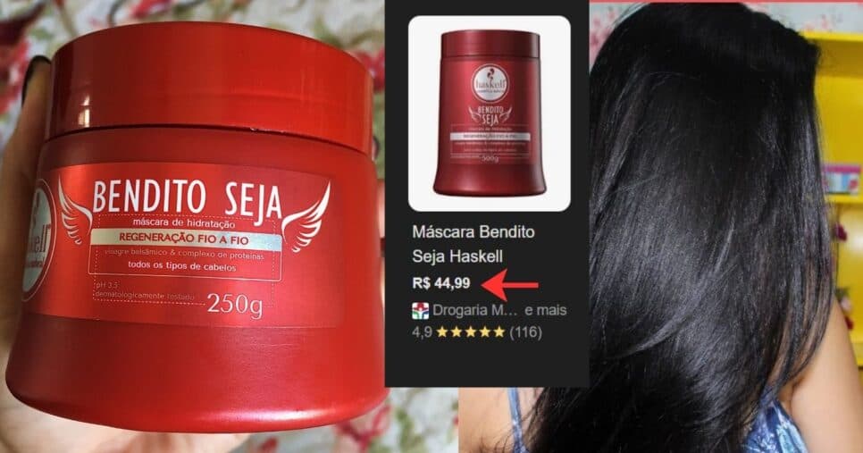 Máscara Bendito Seja (Foto Reprodução/Montagem/TV Foco/Canva/GMN/Google Shopping)